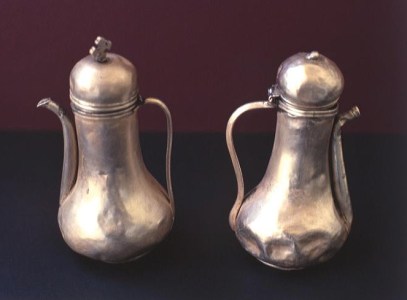 Silver receptacles in the Museum of Agios Neofytos Monastery, 18th/19th century, after treatment, by A.Georgiadis, 1995.